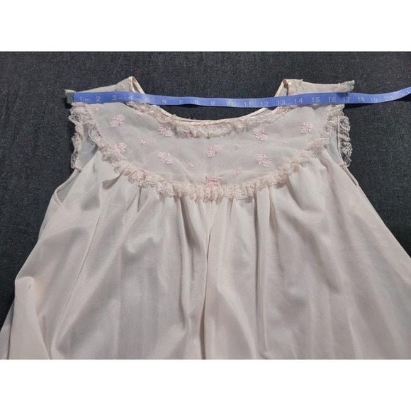 Vintage 50s 60s Nightgown And Bed Coat Robe Set Lingerie Peignoir M/L USA Pink - Picture 8 of 15